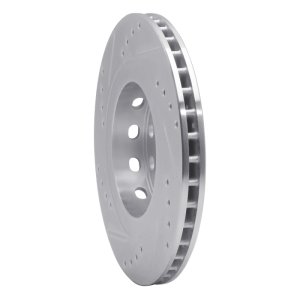 Audi Allroad Brake Rotor (1) - Rear Right - R1 Concepts - Drilled & Slotted - Silver - `04-`05